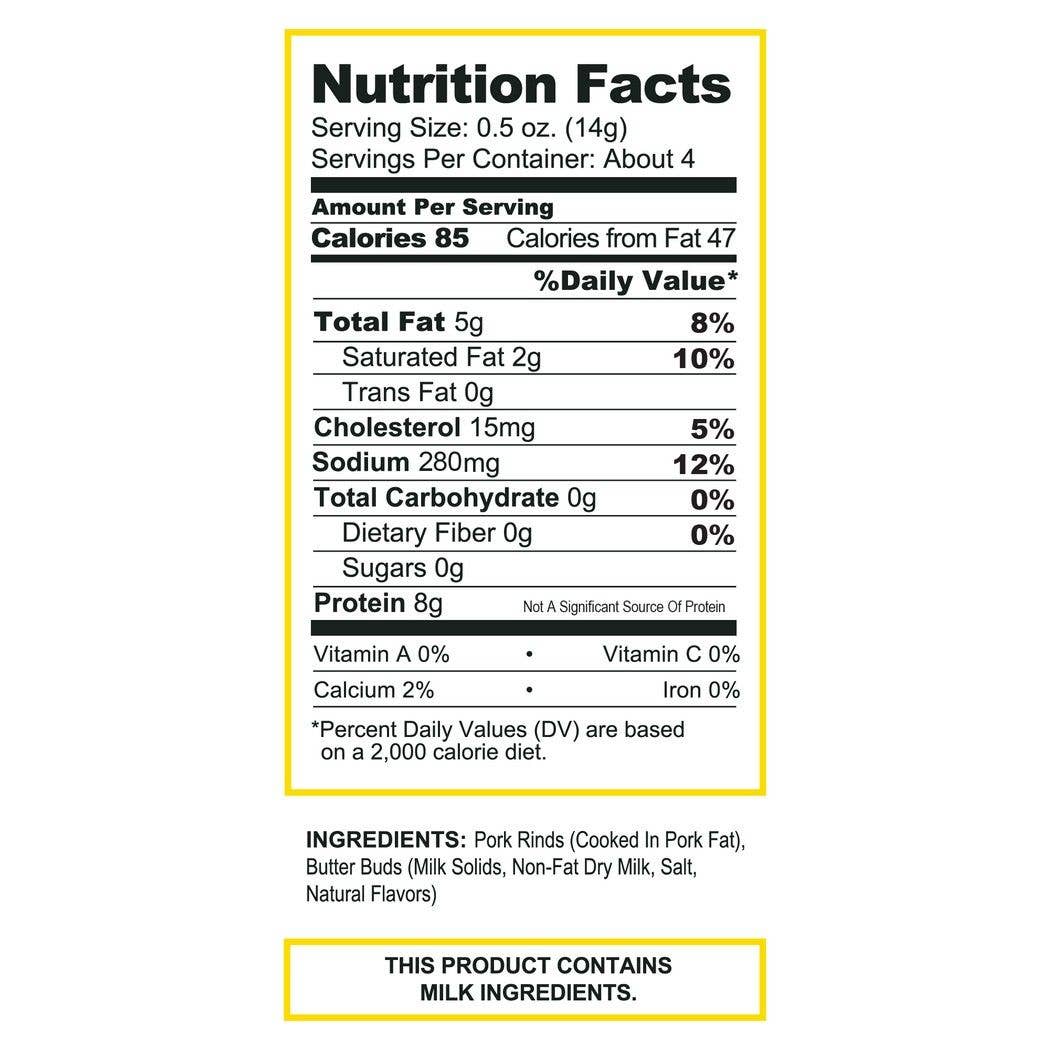 Pork King Good Salted Butter Pork Rinds  1.75oz Bag