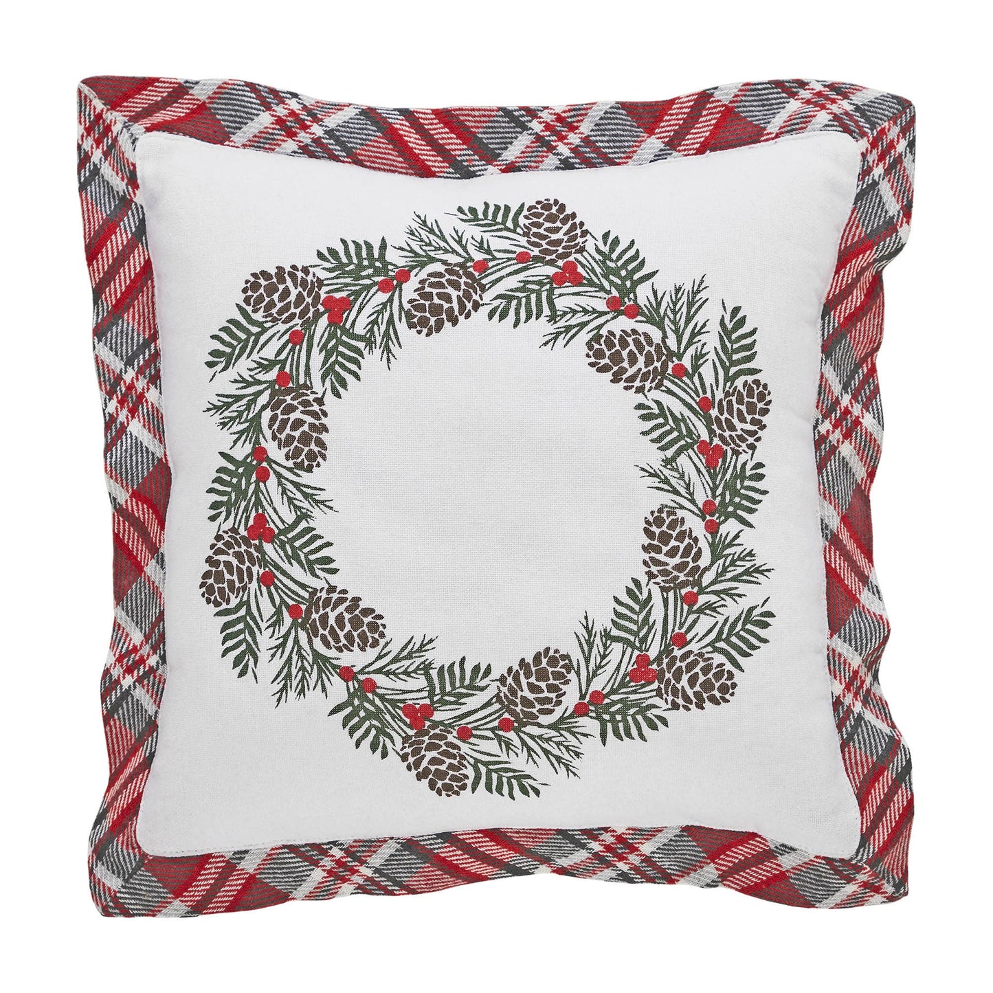 Gregor Plaid Wreath Pillow 12x12