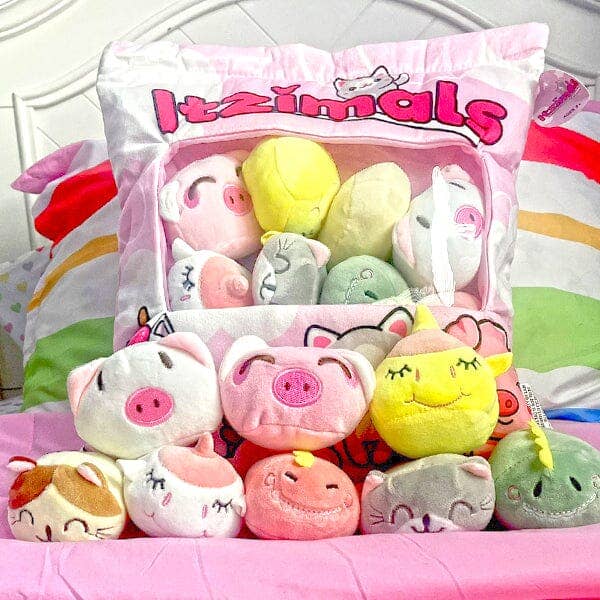 Itzimals Kawaii Snack Pillow Assorted Plush Animal Bag