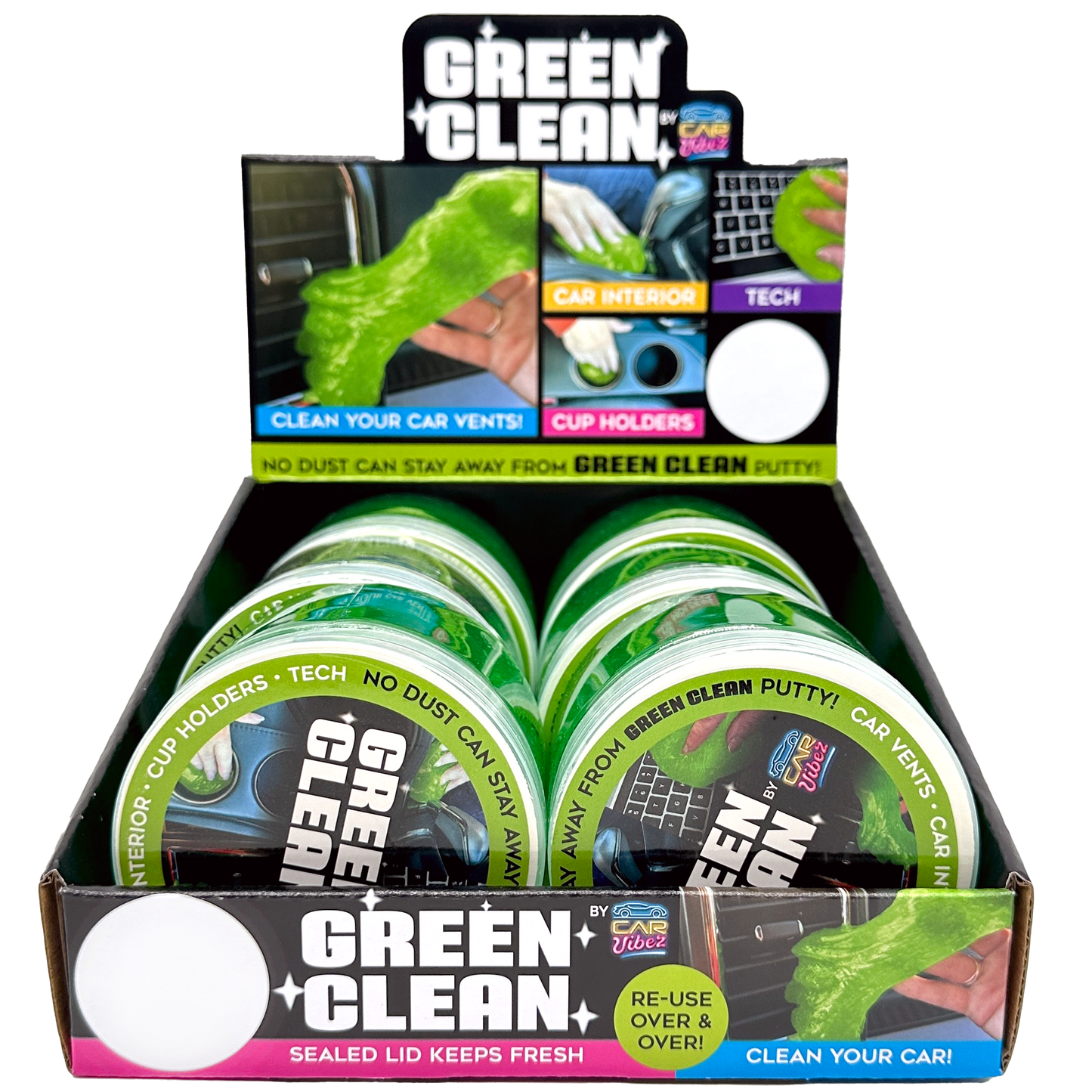 GREEN CLEAN CAR PUTTY 6 PIECES PER DISPLAY