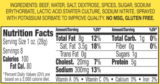 Spicy Beef Snack Sticks