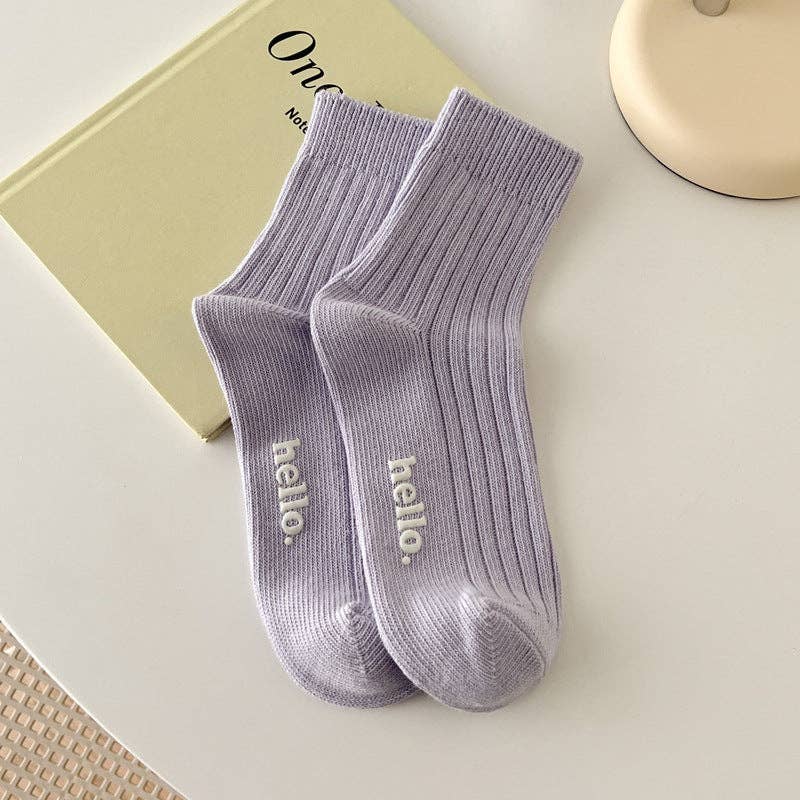 Candy Color Simple Letter Soft Socks DP25A452