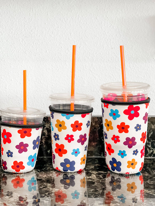 Cold Coffee Holder "rainbow Flowers"