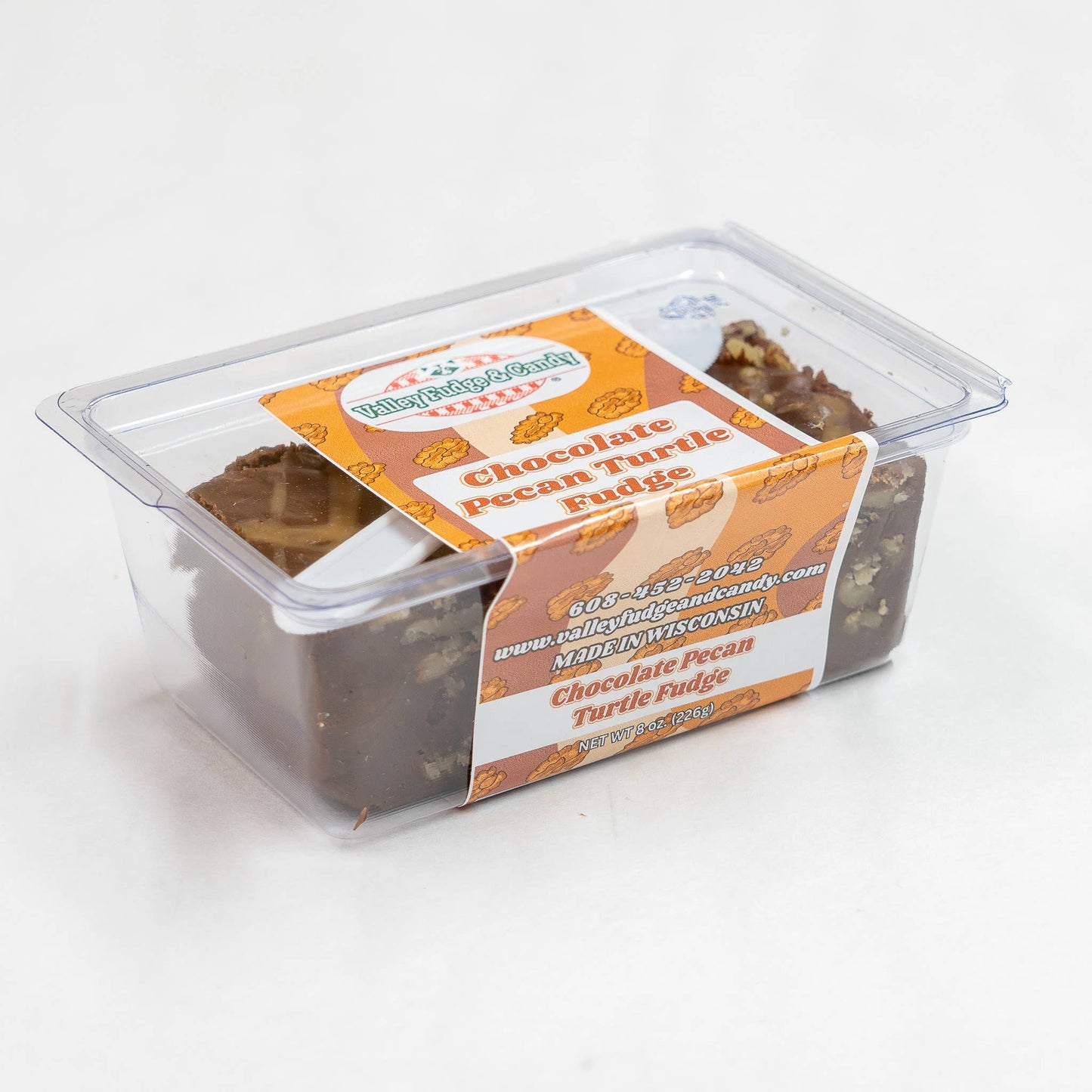 Chocolate Pecan Turtle 1/2 lb. Fudge Bar