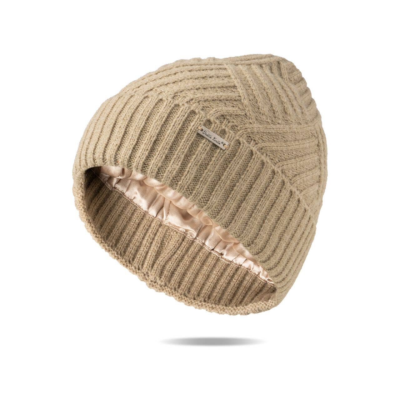 Britt’s Knits Satin Lined Beanie Open Stock: Sand