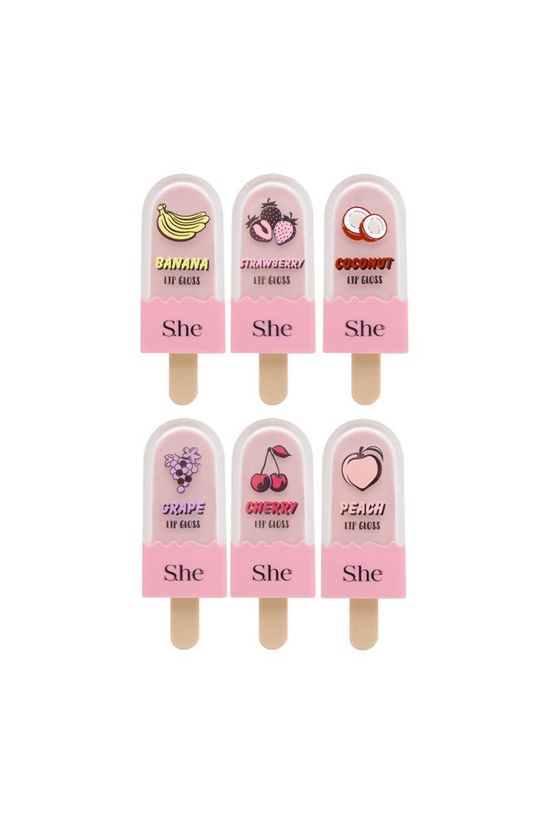 Makeup She LP1034 Popsicle Lip Gloss - 24 pcs