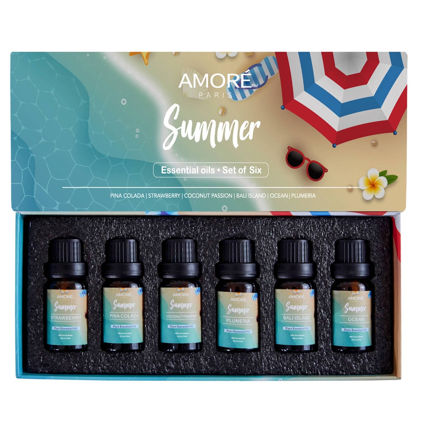SUMMER ESSENTIAL OILS - 6 PIECES IN A GIFT SET