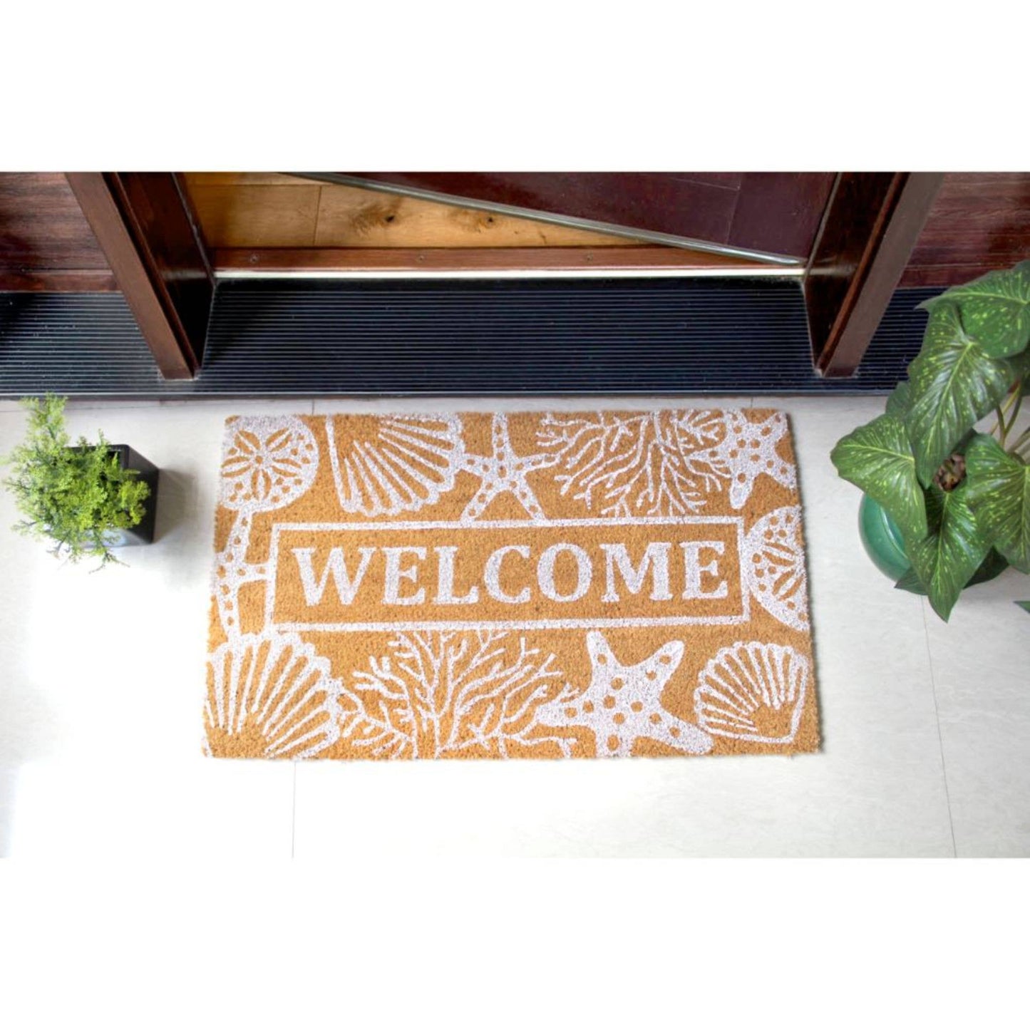 RugSmith Seashells and Starfish Coir Doormat, 18" x 30"