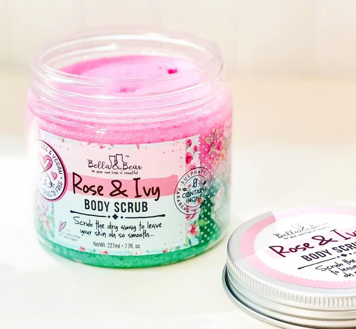 Rose & Ivy Body Scrub Exfoliator & Body Wash & Moisturizer