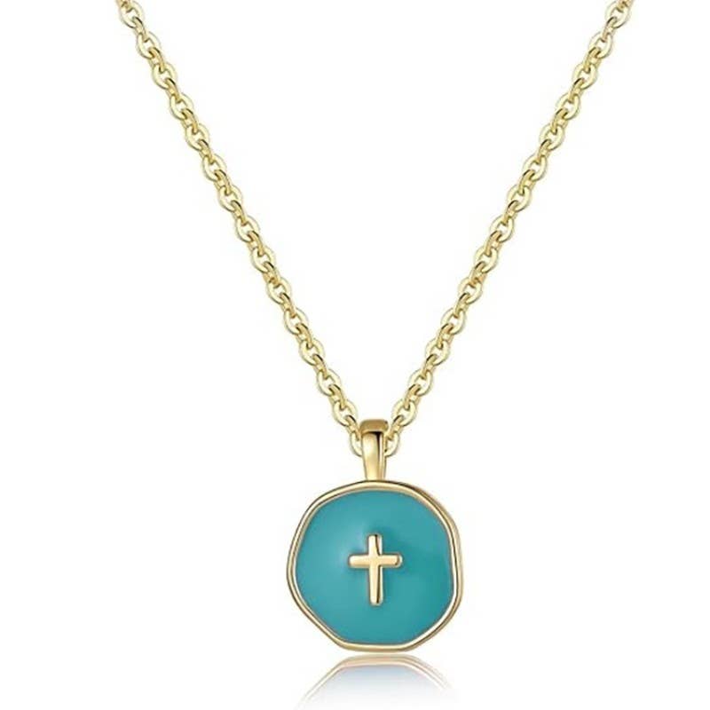 18K STAINLESS STEEL TARNISH FREE CROSS NECKLACE | 40NK9527