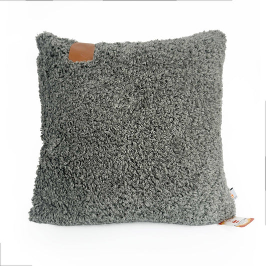 Cozy Teddy Throw Pillow, Grey (18" x 18" / 45 x 45 cm)