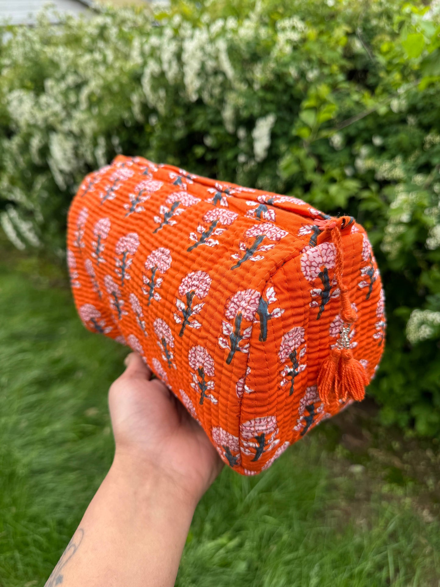 Quilted Cosmetic Pouch Set of 3