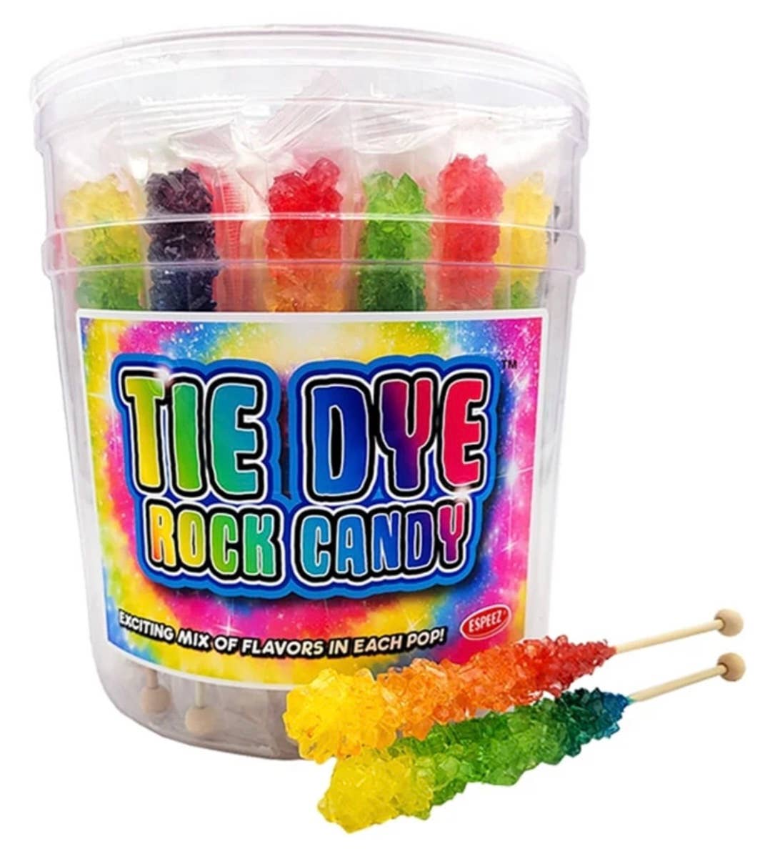 Nostalgic Old-Fashioned Rock Candy 🍭 “TYE DYE” 36 CT Tub