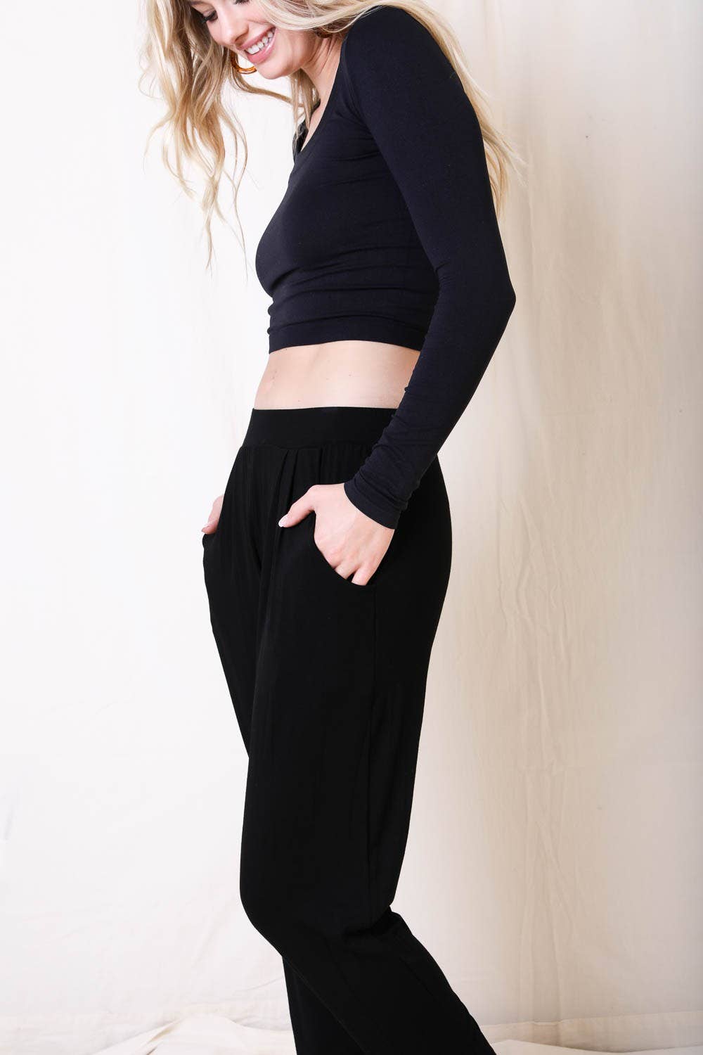 Wide Band Lounge Stretch Pants 🧸: Black