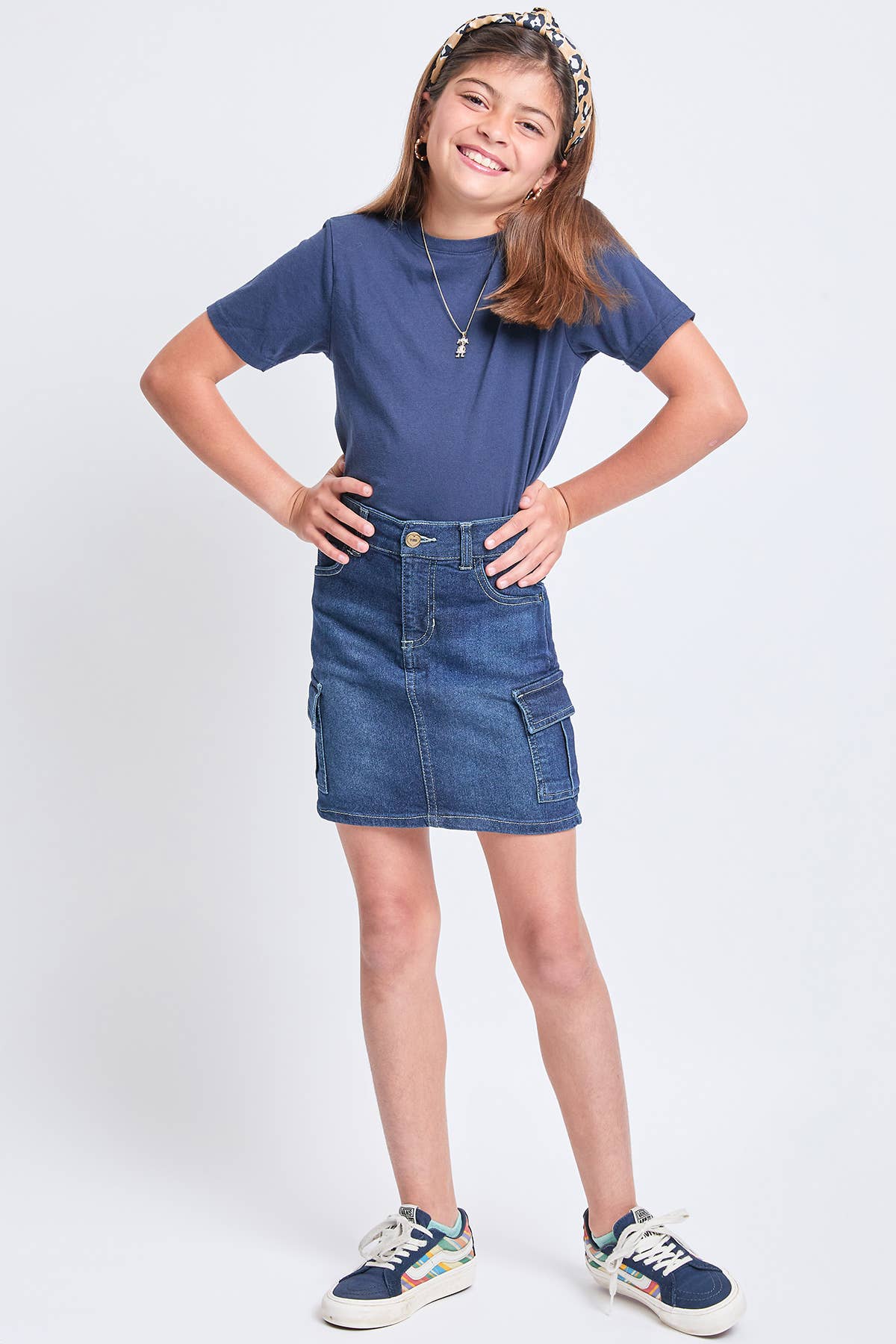 Girls Cargo Pocket Denim Skirt, Pack of 12: 12