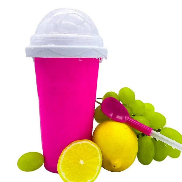 ProKitchen SQUEEZur Instant Slushie Maker Cup | Includes Straw/Spoon | NEW Colors!: Pink