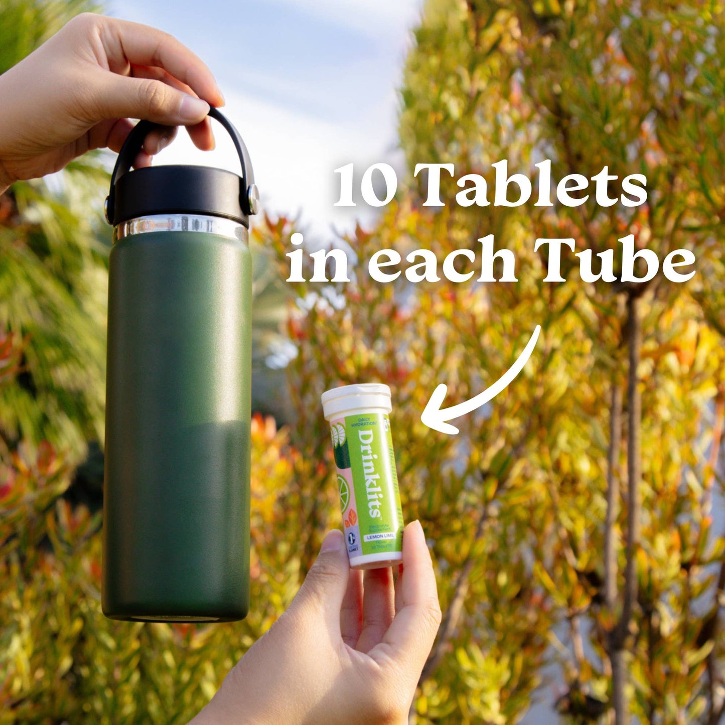 Hydration Tablets: Natural LEMON-LIME Electrolytes +Display