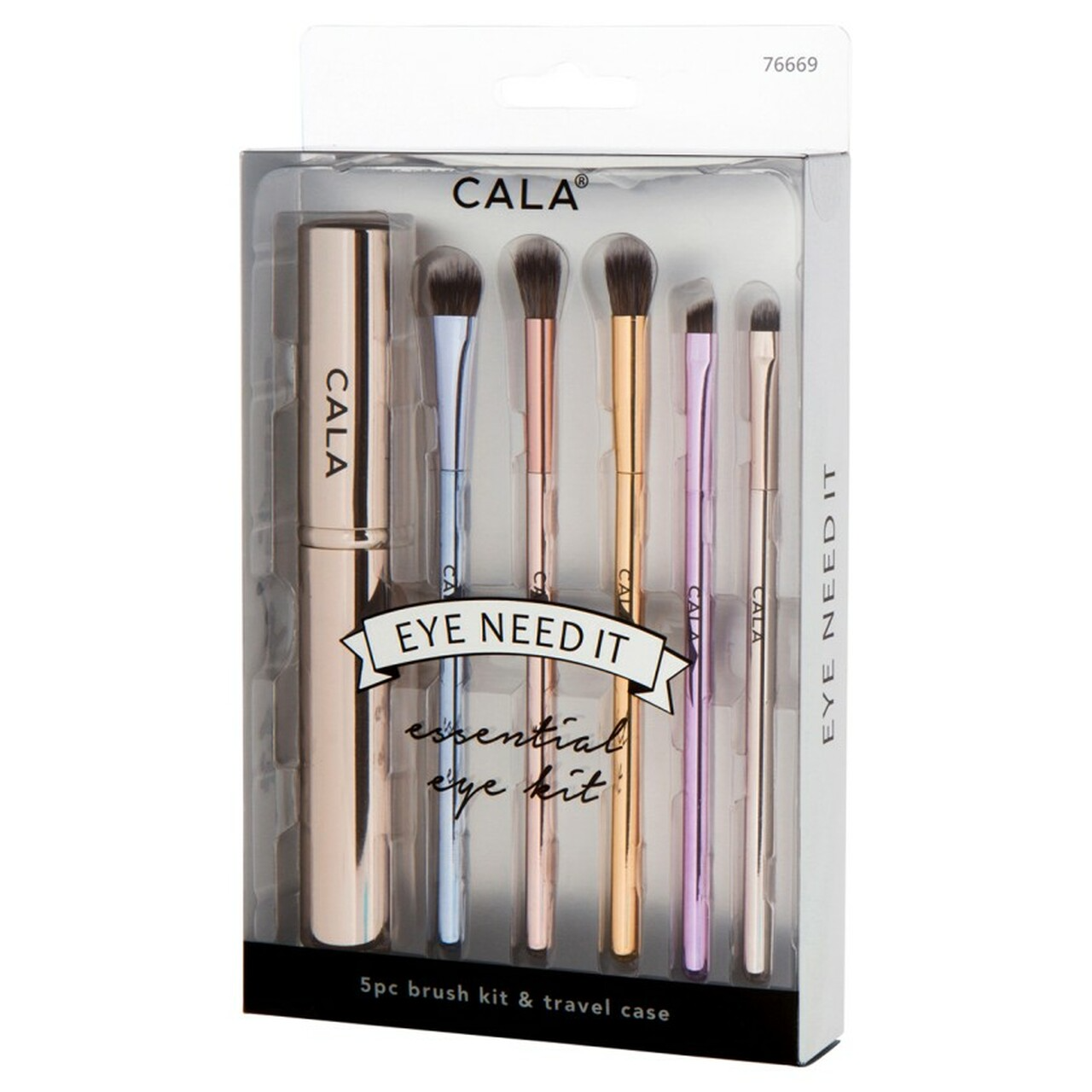 CALA Eye Need It 5-Piece Eye Makeup Brush: Mixed Metals with Color