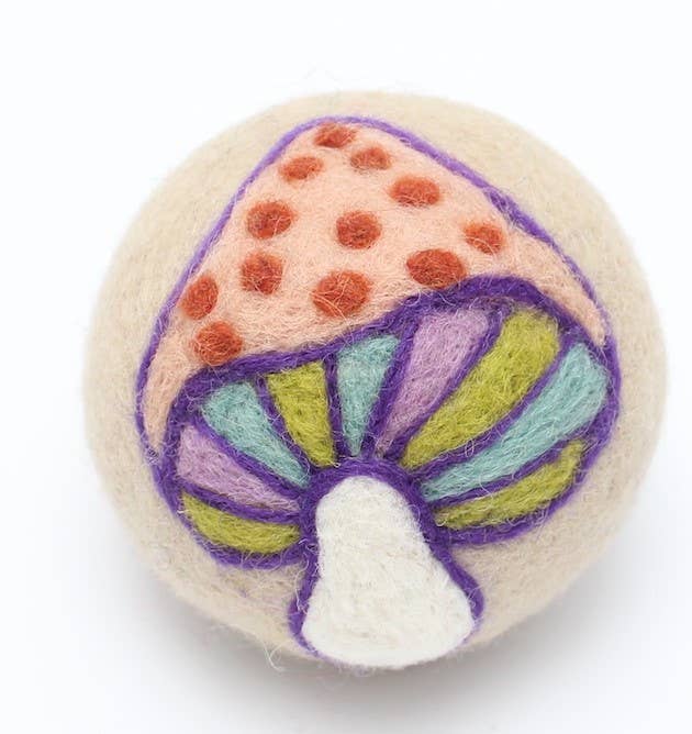 Mushrooms: Eco Wool Dryer Balls Fair Trade: Two Mushrooms