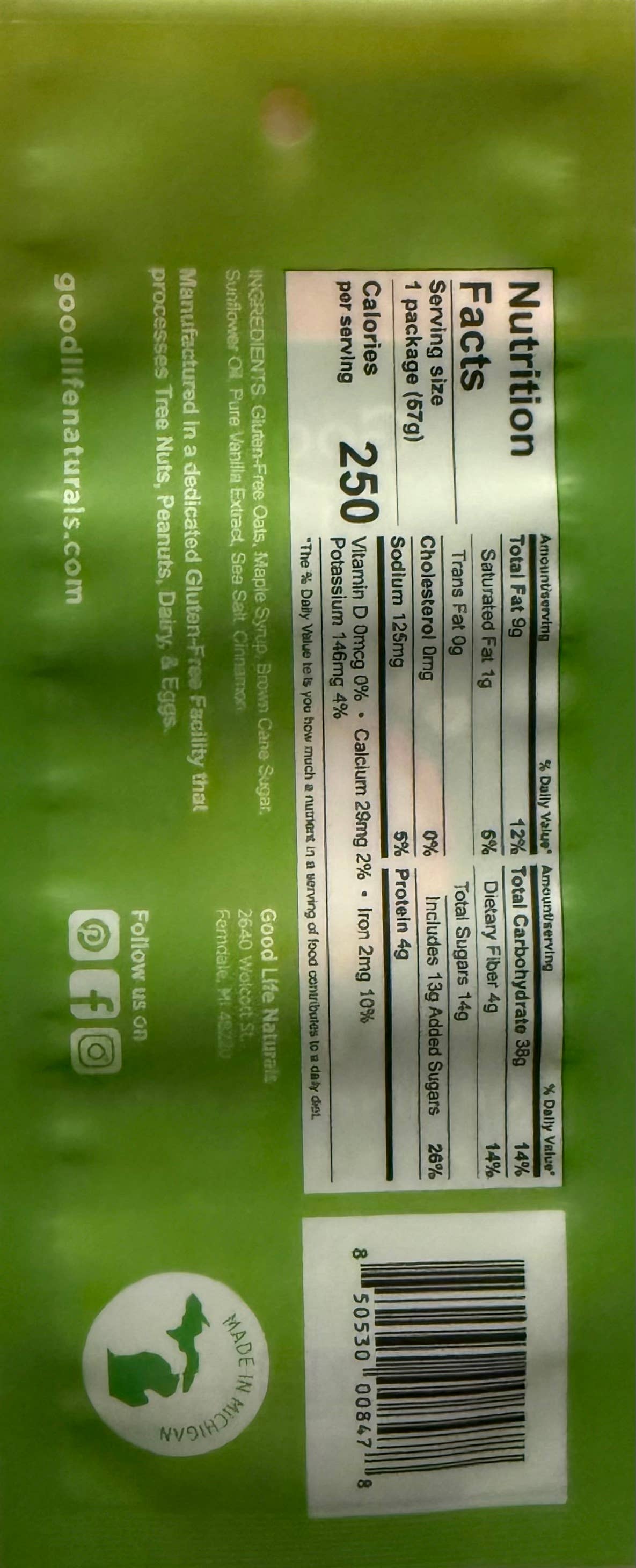 Grab-n-Go Granola - 2oz Nut-Free Original, Gluten Free