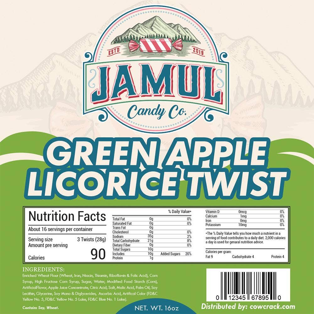 APPLELIC - Jamul Candy Co. Green Apple Licorice