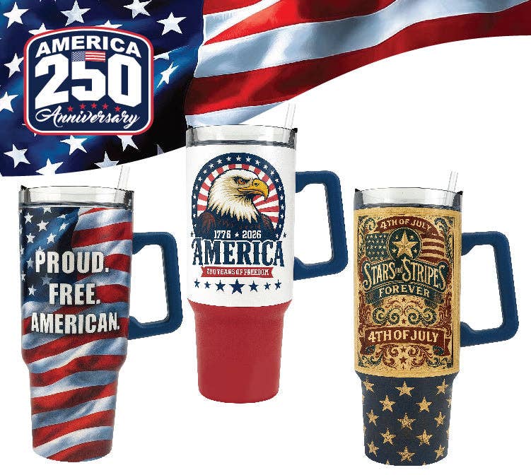 USA 250th Anniversary 40oz Patriotic Tumbler - 6/Display