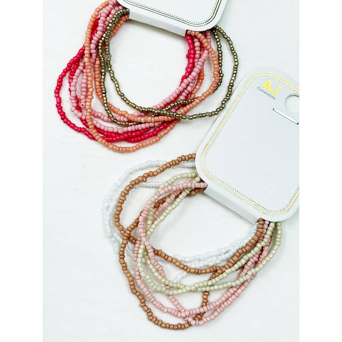 Soft Tone of Seed Beads Mixed Layered Bracelets