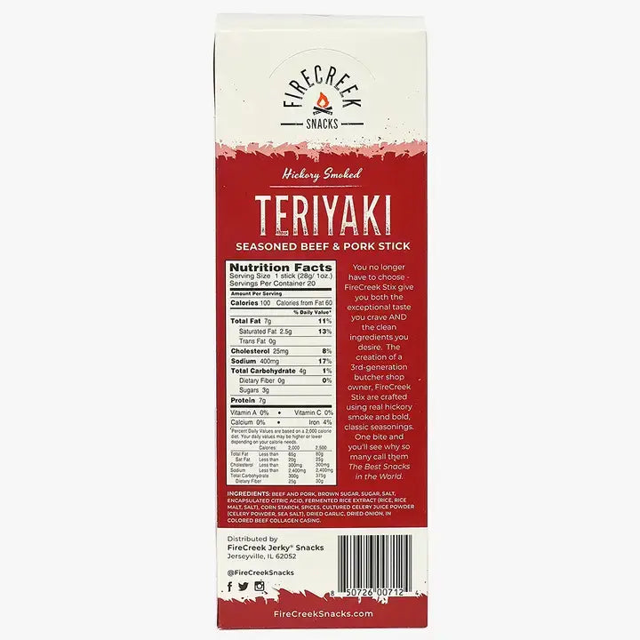 Teriyaki Snack Stix (Box of 20 - 1oz ea.)