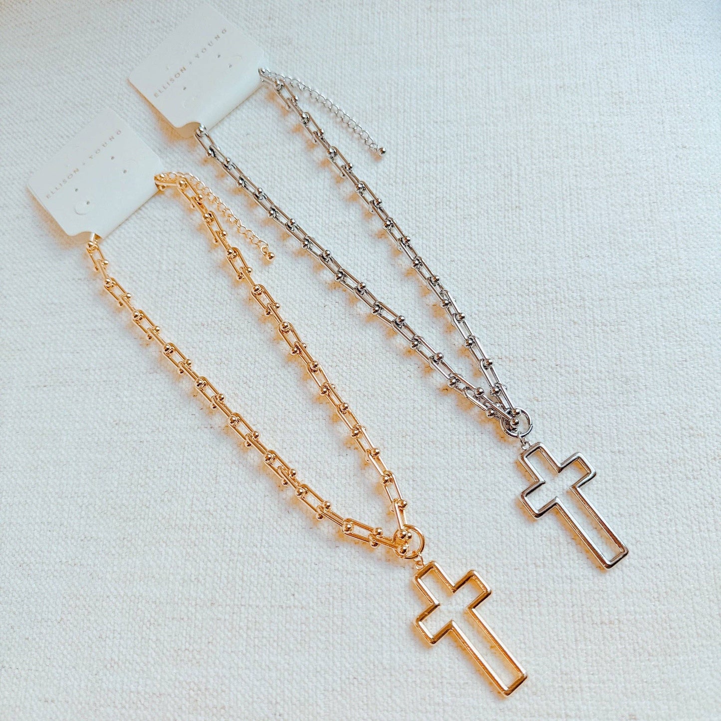 Stylish Cross Pendant U Chain Necklace