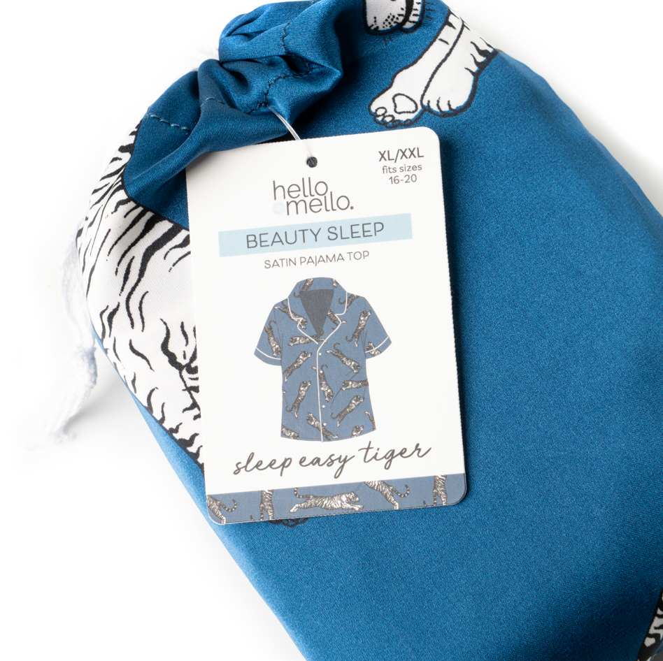 Hello Mello Beauty Sleep Satin Pajama Tops Open Stock