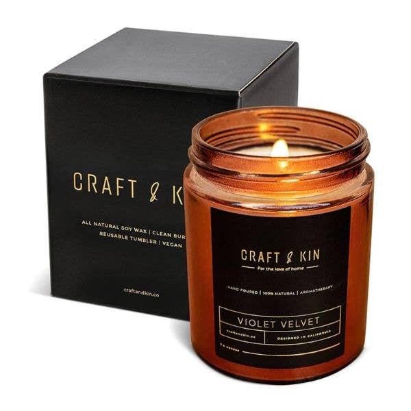 Craft And Kin Candles - 7.6 Ounces - Violet Velvet - 100% 