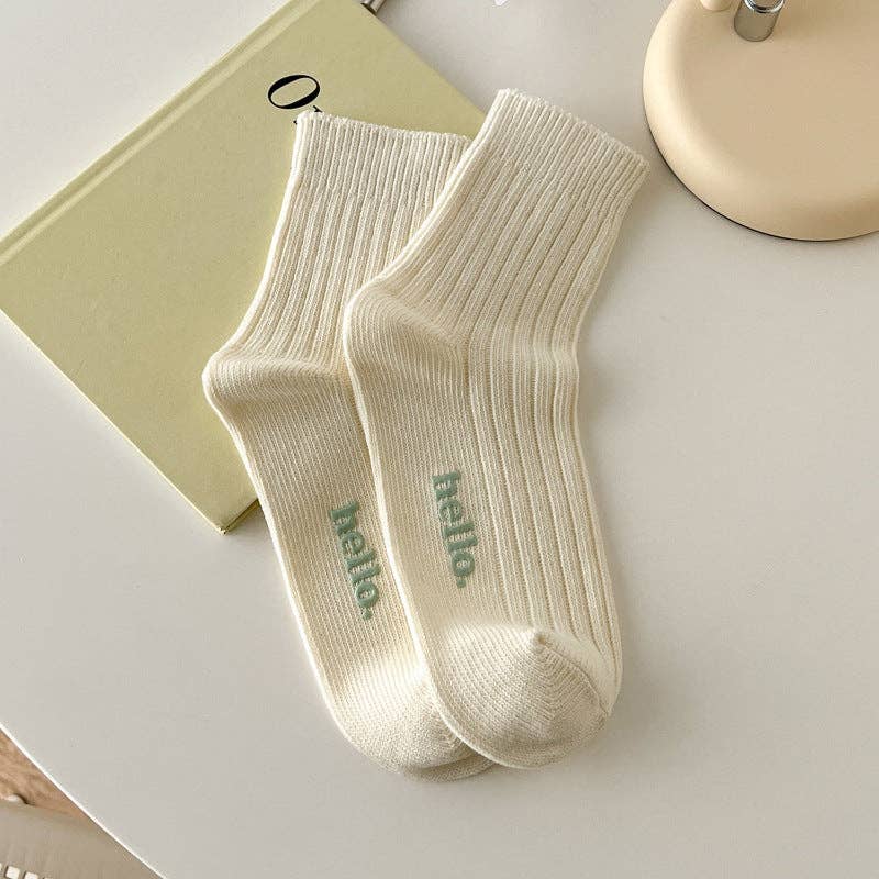 Candy Color Simple Letter Soft Socks DP25A452