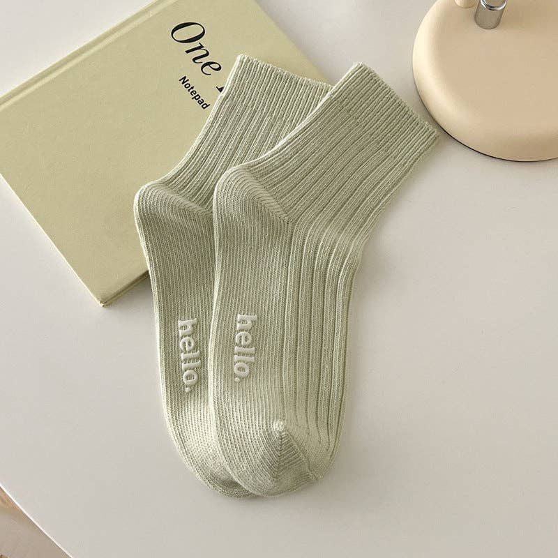 Candy Color Simple Letter Soft Socks DP25A452