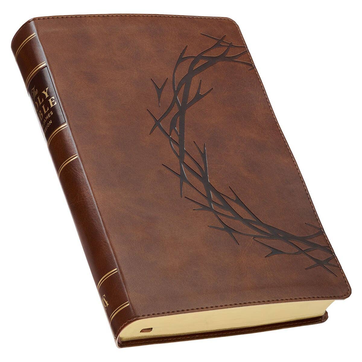 KJV Bible Giant Print Full-size Faux Leather, Crown/Amazing