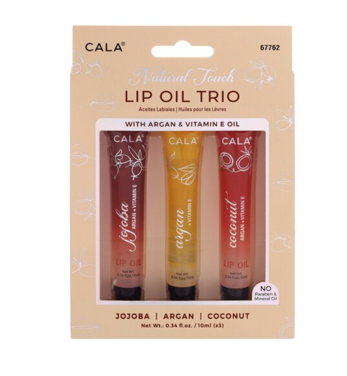 CALA LIP OIL TRIO WATERMELON STRAWBERRY JOJOBA ARAGAN MINT: Sweet