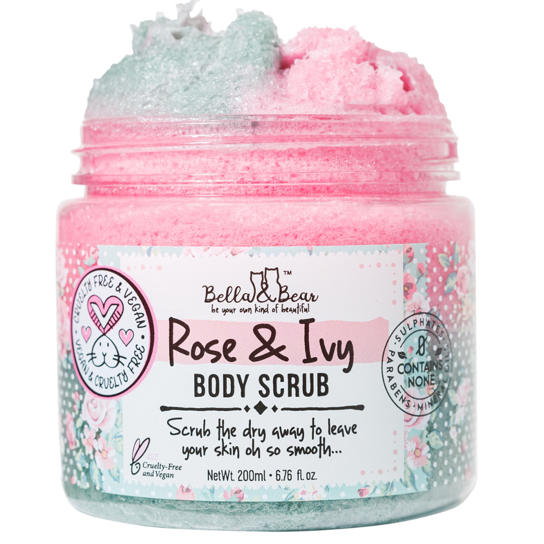 Rose & Ivy Body Scrub Exfoliator & Body Wash & Moisturizer