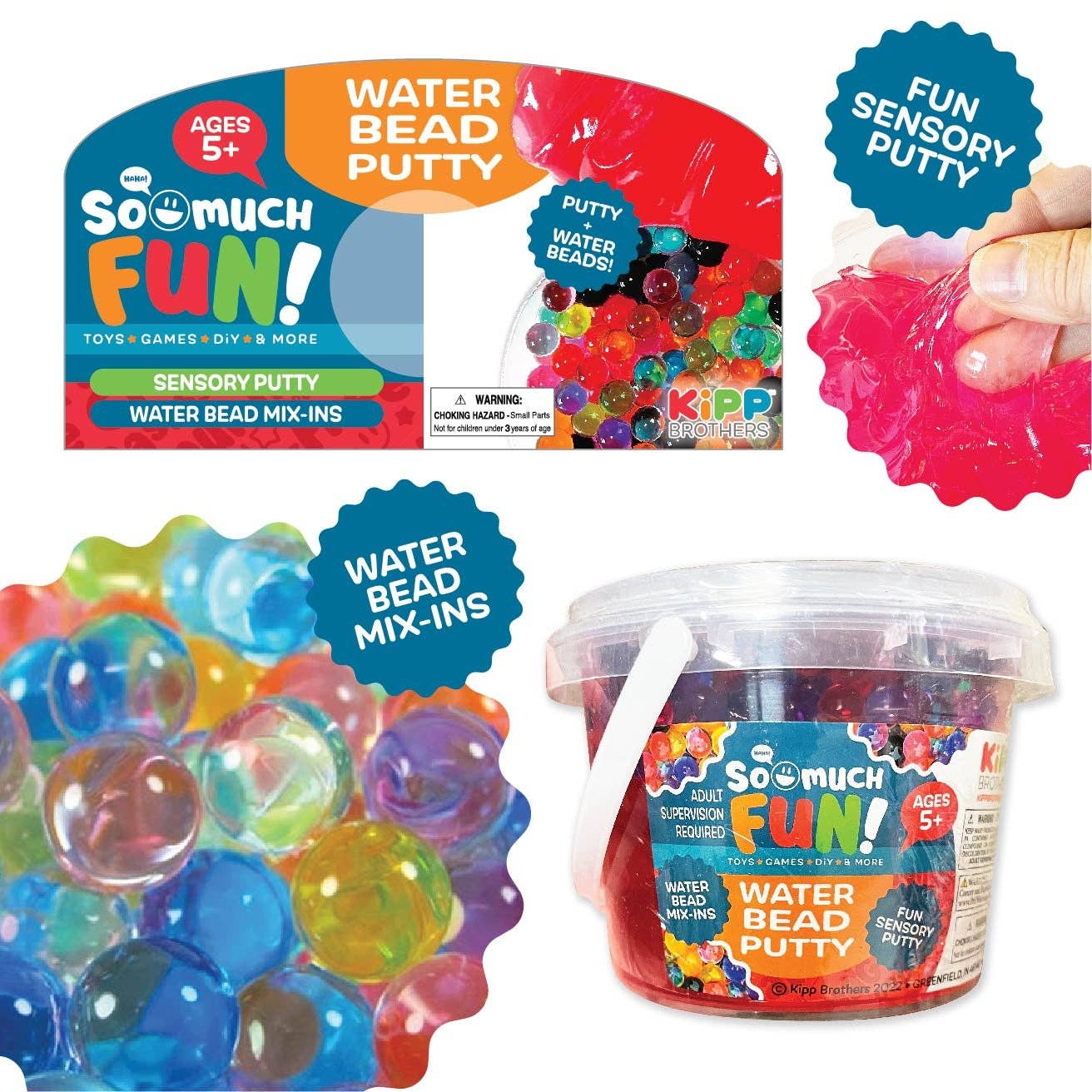 WATER BEAD PUTTY SENSORY TOY 12 PIECES PER PACK