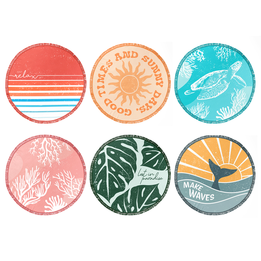 Juice Box 60" Round Beach Towels Assortment