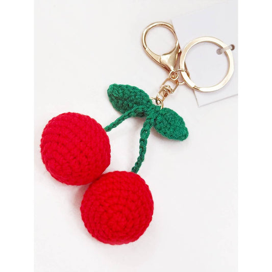 Hand Made Crochet Cherry Key Chain