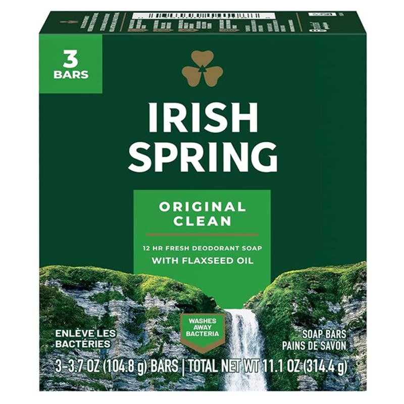 Irish Spring Bar Soap 3.75oz 3pk Original Clean