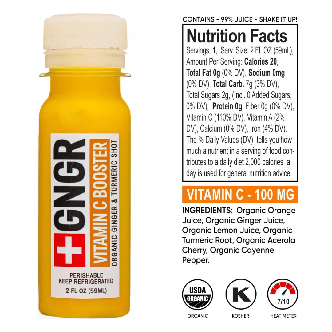 Vitamin C Booster Shot: Ginger Shot with Antioxidants