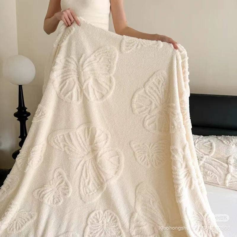 3D Butterfly Flannel Blanket, Queen Size (60" x 80" / 152 x 203 cm)