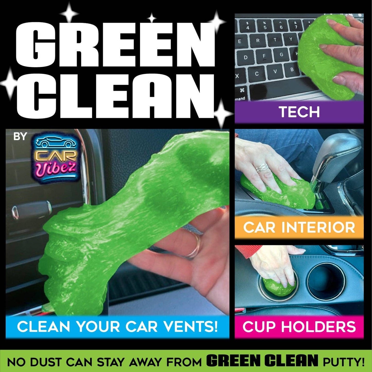 GREEN CLEAN CAR PUTTY 6 PIECES PER DISPLAY