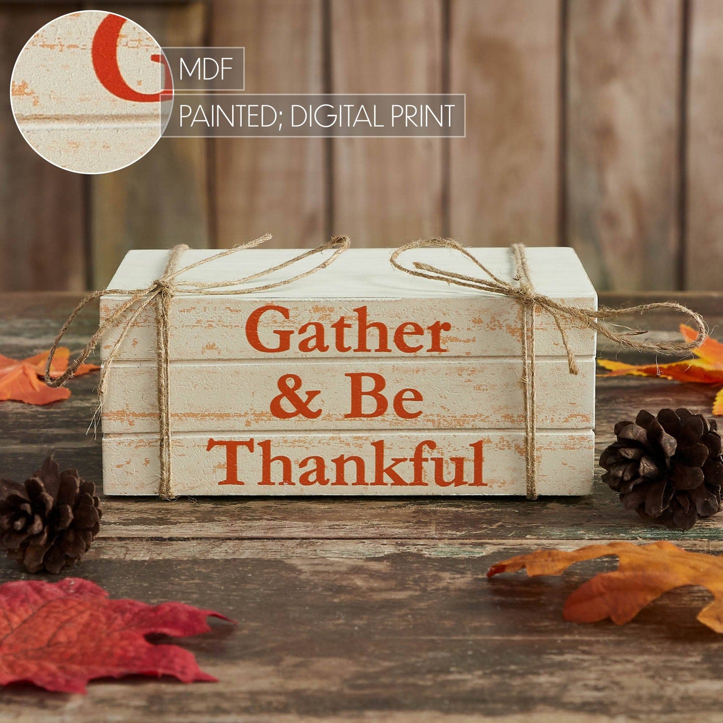 Gather & Be Thankful Faux Book Stack 2.5x6x4