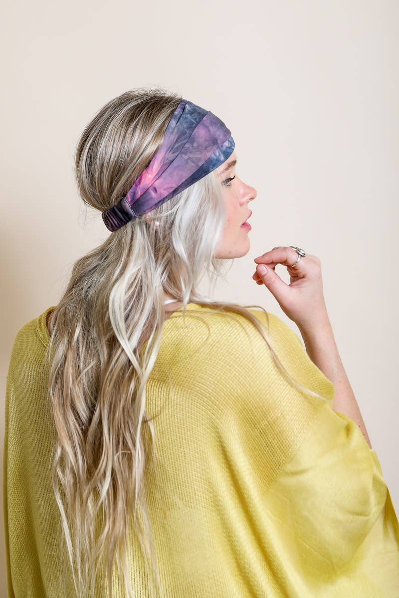 Wide Band Tie Dye Headwrap: Coral