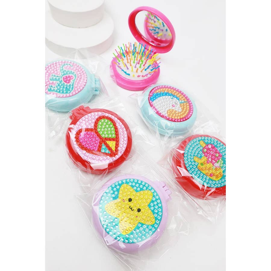 Colorful Mix Stone Mirror with Pop Up Brush