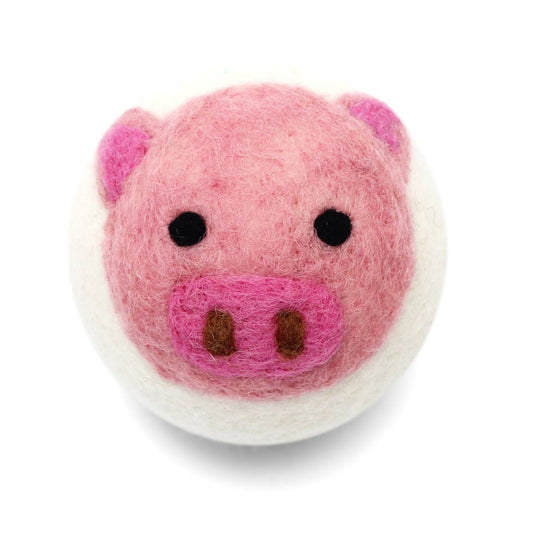 Cute Animals: Eco Wool Dryer Balls Fair Trade: Pig