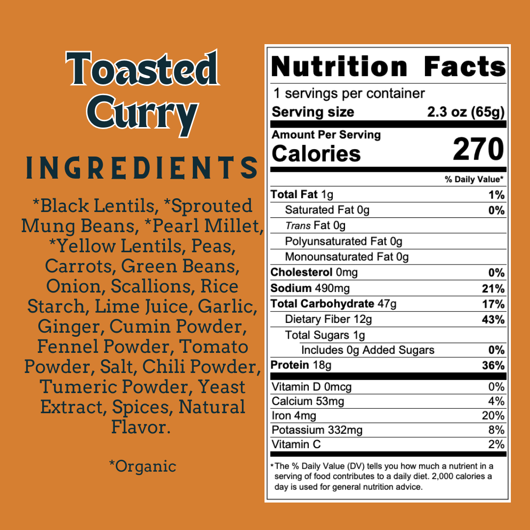 Toasted Curry - Sprouted Power Bowl - Vegan, Gluten-Free