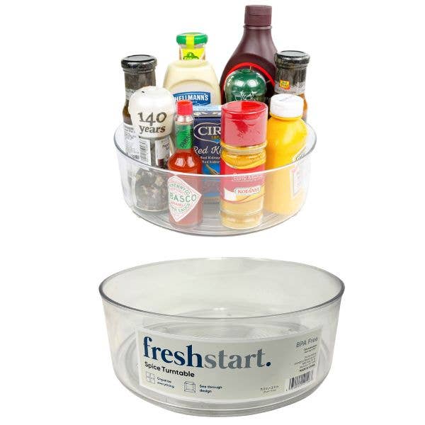 Fresh Start Turntable - Clear 9"x3.5" Lazy Susan - Organize 