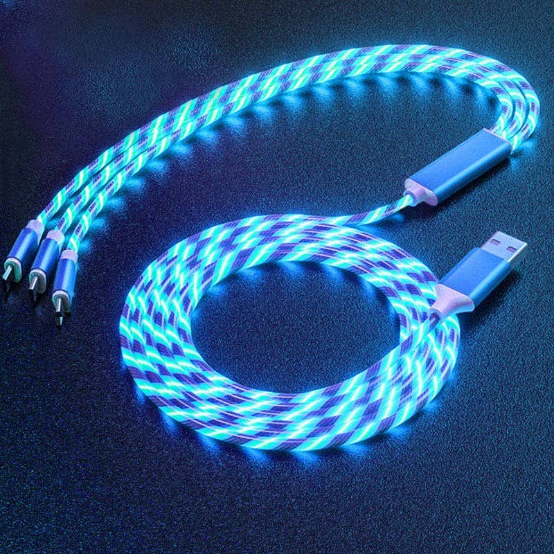 All in One - Flowing current light up cable: Multi-Colored